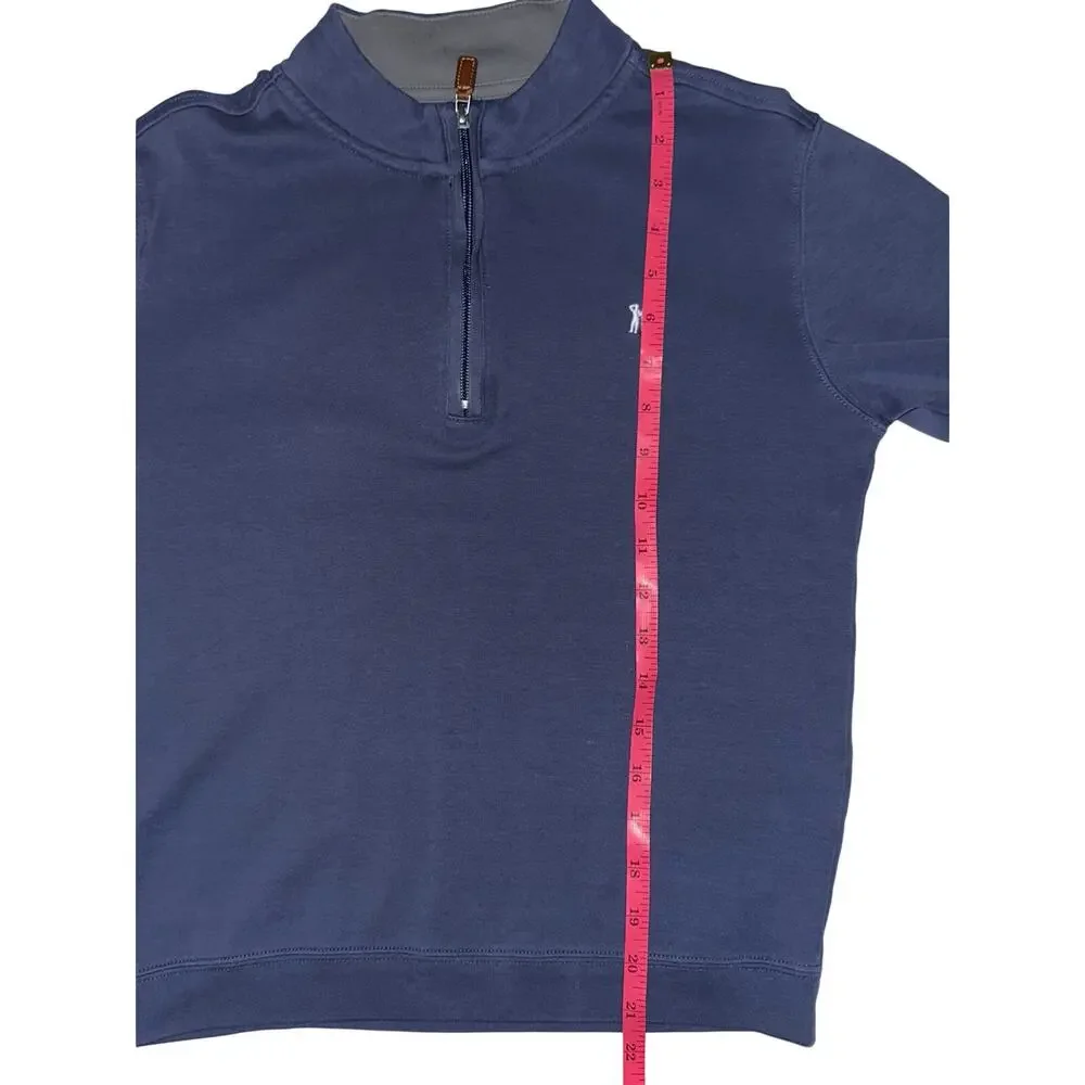 Johnnie-O West Coast Prep Boys Blue Balboa Jr 1/4 Zip Cotton Pullover Size 12